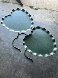2 MCM Salterini Style Lily Pad Leaf Nesting Patio Tables Green Powder Coat - Picture 1 of 7