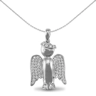 Jewelco London Argento sterling bianca Zirconio cubico Collana & pendente - Immagine 1 di 4