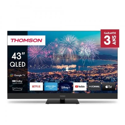 Thomson TV 43THOMSON UHD SMART 4K QLED T2/C2S2 GOOGLE TV FRONT SPEAK PIEDE - Immagine 1 di 4