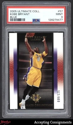 2005-06 Ultimate Collection Blue #57 Kobe Bryant JERSEY# 8/125 LAKERS PSA 9 MINT - Image 1 of 2