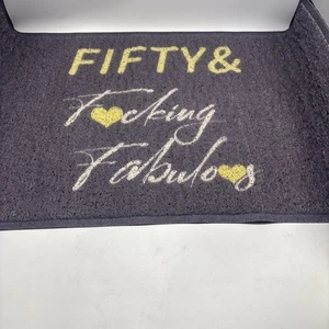 Fifty And F*cking Fabulous Door Mat Gift Wrapping Paper Included - Picture 1 of 4