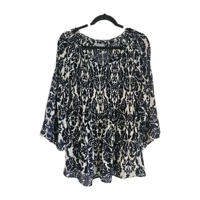 Blusa floral e hiedra para mujer M cuello en V volantes cuello elástico ligera manga campana Foto 1 de 4