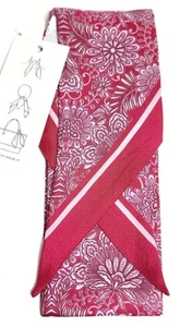 Loft Floral Printed Skinny Scarf Kerchief in Rosy Plum Pink Multi 100% Silk NWT - Picture 1 of 14