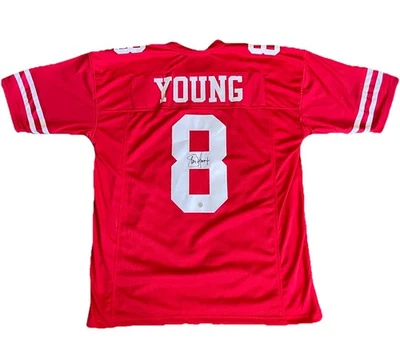 Camiseta de fútbol Steve Young autografiada de los 49ers de San Francisco, XL Foto 1 de 3
