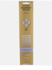 Gonesh Incense Sticks - 4 Packs - Lavender - 20 Sticks Per Pack Extra Rich - Picture 1 of 3