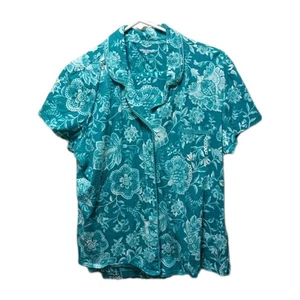 Pigiama Laura Scott XL verde floreale con bottoni manica corta e pantaloni pull up - Foto 1 di 12