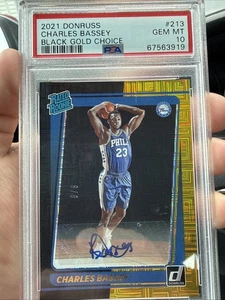 Charles Bassey 2021-22 Donruss Rated Rookie Auto Black Gold 8/9!!! Psa 10 - Picture 1 of 1