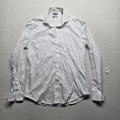 MICHAEL KORS 100% Algodón Blanco Sólido Camisa Abotonada Adulto Hombre 16 32/33 Grande Foto 1 de 4