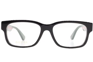 Gafas Gucci GG0343O 007 Negro Multicolor Acetato Diseñador Lujo Italia 57 mm - Imagen 1 de 10
