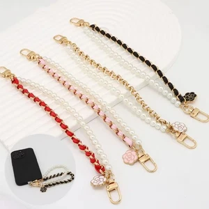 26cm Phone Lanyard Camellia Anti-loss Hand Rope Cell Phone Strap Rope Pendant - Photo 1 sur 9