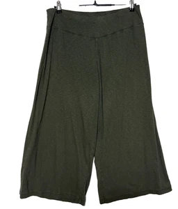 PureJill Pant Medium Green PJ Easy Knit Crop Wide Leg Pull On Actual 32X22 Boho - Picture 1 of 7