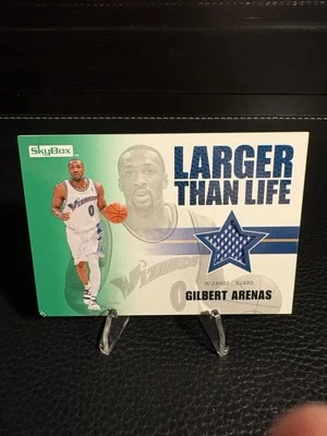 Camiseta deportiva usada Gilbert Arenas 08-09 Skybox Larger Than Life juego reliquia magos Foto 1 de 2