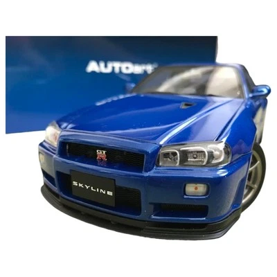 AUTOart 1/18 Skyline BNR34 V Especificación 2 Bayside Azul Diecast Modelo Usado Falta Doo Foto 1 de 4