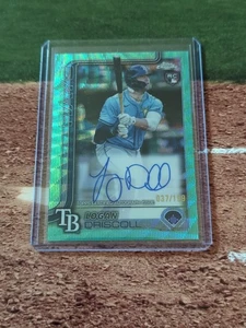 2025 Topps Chrome Rookie Auto Aqua Wave Logan Driscoll /199 (RA-LDR) Rays RC - Picture 1 of 2