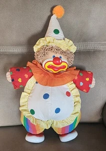 Vintage 80er Jahre Kohl Patch Junge Clown ~ mit Outfit & Windeln ~ hellbraune Haare blaue Augen - Bild 1 von 20