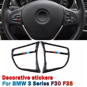 Carbon Fiber Steering Wheel Switch Trim For BMW 3 4Series F30 F33 F34 F36 AG - Bild 1 von 6
