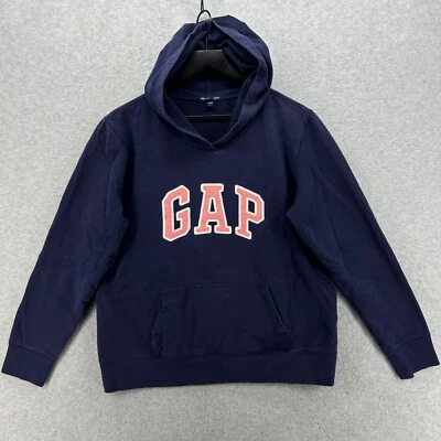 Женская толстовка с капюшоном Gap размер Large синяя с длинным рукавом эластичная с надписью винтажная - Изображение 1 из 4