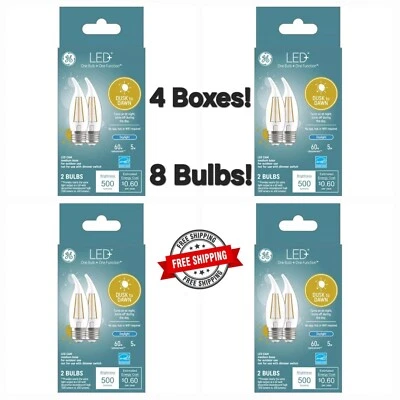 4 Boxes GE Dusk to Dawn LED Bulbs, Medium Base, Daylight (5000k)  8 Bulbs Total - Image 1 of 4