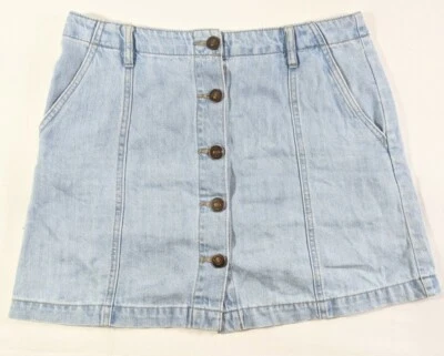 Falda midi de jean FOREVER 21 para mujer/niño lavado claro calce regular talla 29 Foto 1 de 4