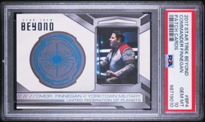 2017 STAR TREK BEYOND RELIC PATCH #BP4 COMMANDER FINNEGAN LOW POP PSA 10 - Picture 1 of 2