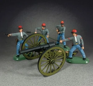 BRITAINS SUPER DEETAIL 52110 CONFEDERATE 10 POUND PARROT CANNON WITH 4 MAN CREW - Picture 1 of 3