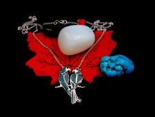 Silver Pendant, Sterling Silver, Bird Pendant, Turquoise Stone