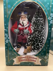 Scena sci di Babbo Natale vintage leggera e musicale - Accendi/riproduci varietà di canzoni 2001 - Foto 1 di 20