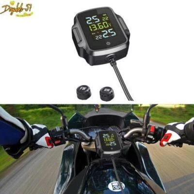 Sistema de Monitoreo de Presión de Neumáticos Moto Alarma de Temperatura 2 Sensores Externos Nuevo Foto 1 de 4