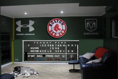 Fenway Park Scoreboard 30" x 67"  Removable World Series 1986 Board Custom - Image 1 of 4