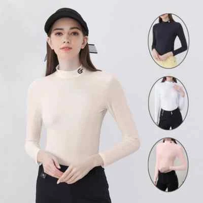 Women Ice Silk  Long-sleeve Anti-UV Ice Silk Tops Summer Ultra-thin Underwear - Image 1 of 4