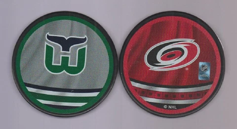 HARTFORD WHALERS CAROLINA HURRICANES 2021 Reverse-Retro Logo NHL PUCK - #A2L_#7L Cover