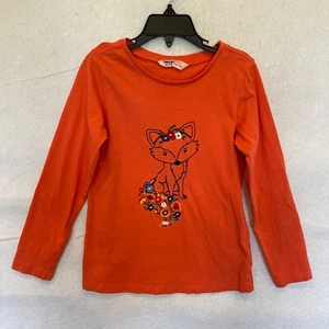 Beebay Pullover T Shirt Long Sleeve Cotton Orange Embroidered Girls Size 6yrs - Picture 1 of 9