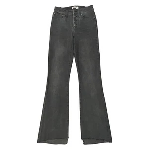 Madewell Jeans Damen 24 Tall schwarz Cali Demi-Boot Bellspring Wash Knopfleiste - Bild 1 von 6