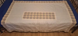 Echte Plauener Spitzen- Tischdecke. Unbenutzt mit Echtheitssiegel. - Bild 1 von 4