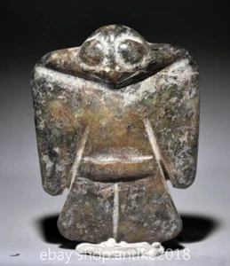Colgante amuleto de pájaro Fengshui tallado jade cultura Hongshan china antigua de 2,6" - Imagen 1 de 4