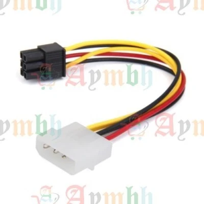 3 Pin Molex auf 6 5 Pin PCI-Express PCIE Grafikkarte Netzkonverter Adapterkabel - Bild 1 von 3