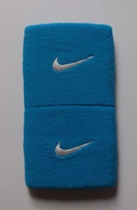 Nike Tennis Premier Wristband 2018 Neo Turq/Metallic Silver 1 Pair - Picture 1 of 2