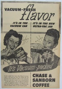 Vintage 1947 CHASE & SANBORN Coffee Can Newspaper Print Ad - Picture 1 of 2