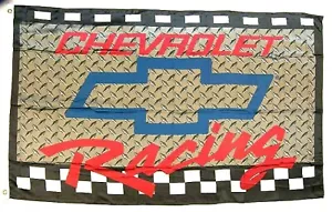 Chevrolet Silver Racing 3x5 pies bandera coche carreras espectáculo garaje taller - Imagen 1 de 4