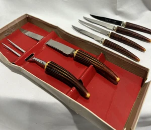 Regent Sheffield England Cutlery Steak Knives & Rippledge Stainless Fork Knife 6 - Picture 1 of 5