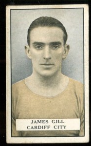 Tobacco Card,Gallaher,FAMOUS FOOTBALLERS,Green 1925,James Gill,Cardiff City,#38