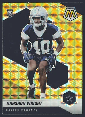 2021 Panini Mosaic #349 Nahshon Wright Prizm Reactive Yellow RC - Image 1 of 2
