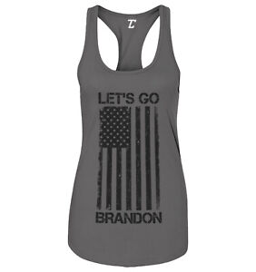 Let's Go Brandon American Flag - Anti Joe Biden FJB Women's Tank