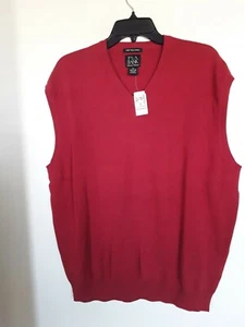 Jos. A. Bank Vest 100% Pima Cotton Sweater Men's XL  Red Orange - Picture 1 of 3