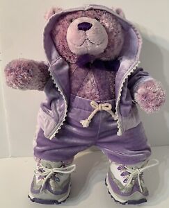 Build a Bear Purple, Pink Bear Plush Stuffed, Build-a-Bear Track Suit & Skechers