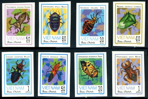 VIETNAM 1982 Insects 1221-1228 IMPERF (VNI07)  2021 Cat. = $11.00 Cover