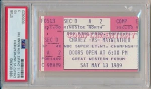 1989 Julio Cesar Chavez vs Roger Mayweather II Rematch 5/13/1989 Ticket Stub PSA - Picture 1 of 4
