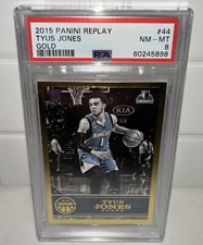2015-16 Panini Replay 'Tyus Jones' #44 Rookie RC Card GOLD PRIZM  SSP /25  PSA 8