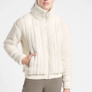 Athleta Sherpa Bomber Coat Jacke - Willow Fleece Medium - Bild 1 von 4