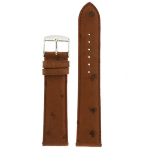Watch Band Genuine Ostrich Brown Easy Change Springs Strap 12mm - 20mm - Picture 1 of 3
